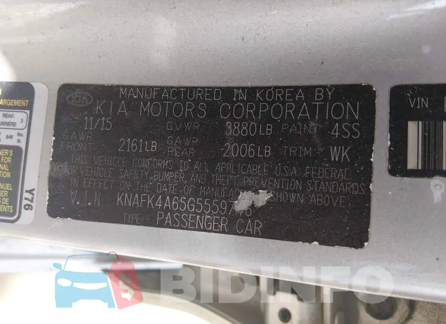 KNAFK4A65G5559746 Photo# 9