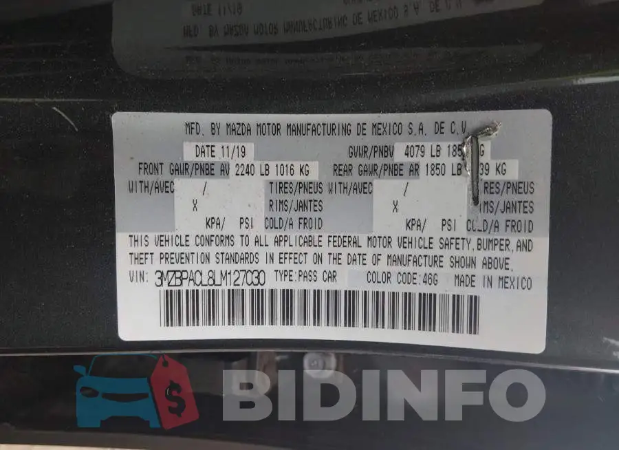 3MZBPACL8LM127030 Photo# 9