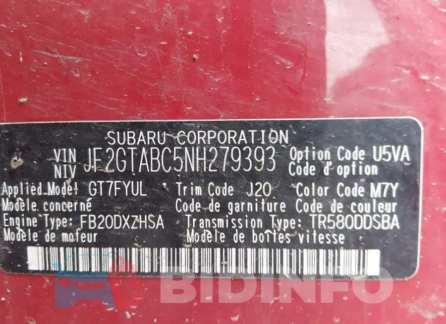 JF2GTABC5NH279393 Photo# 9