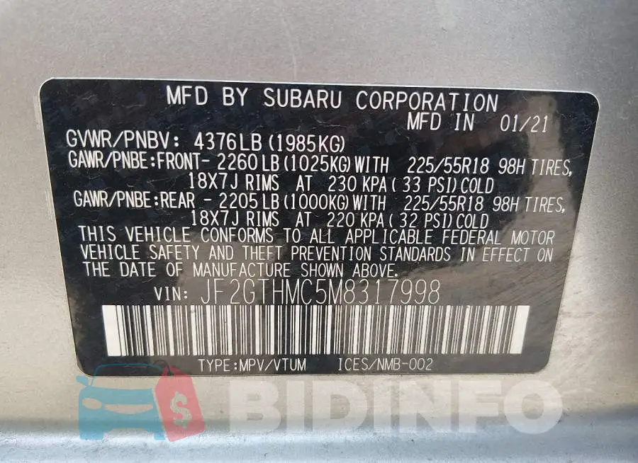 JF2GTHMC5M8317998 Photo# 9
