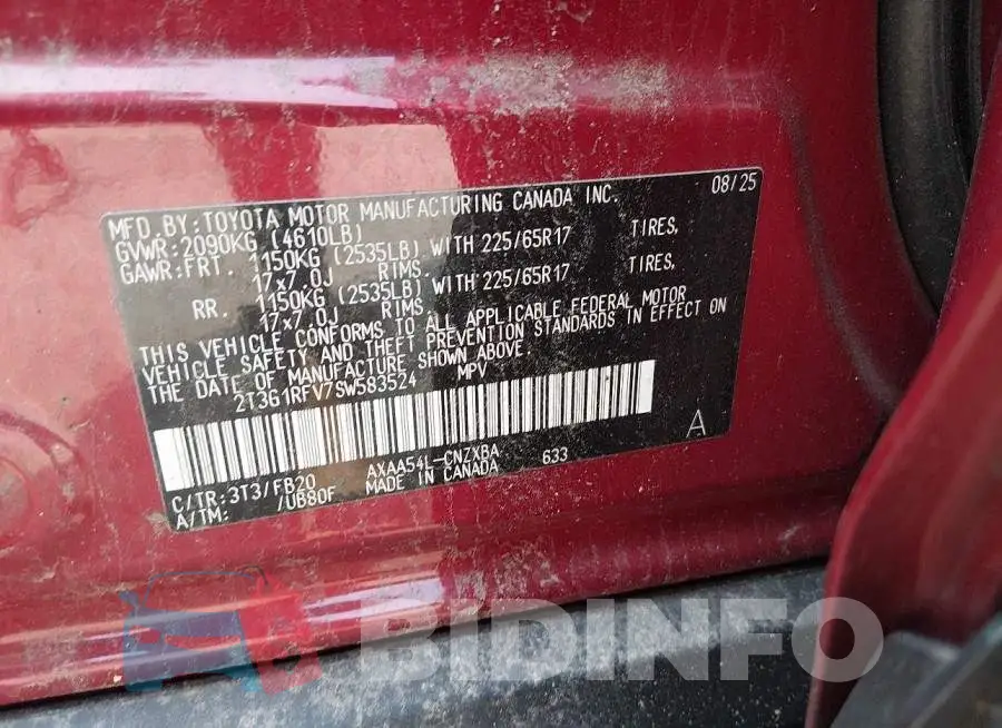 2T3G1RFV7SW583524 Photo# 9