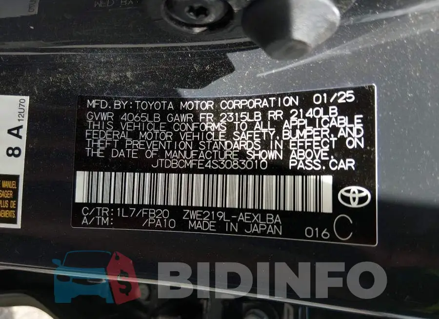JTDBCMFE4S3083010 Photo# 9
