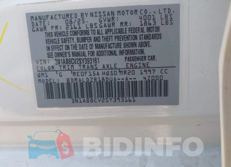 3N1AB8CV2SY393161 Photo# 9