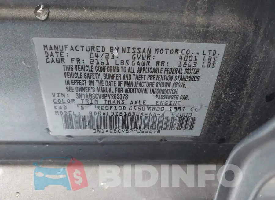 3N1AB8CV8PY262078 Photo# 9