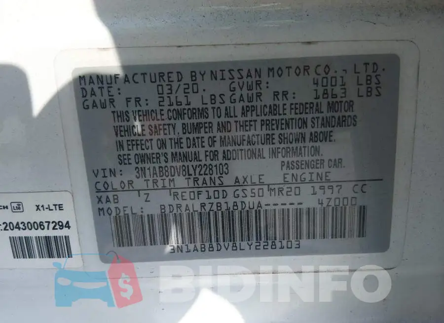 3N1AB8DV8LY228103 Photo# 9