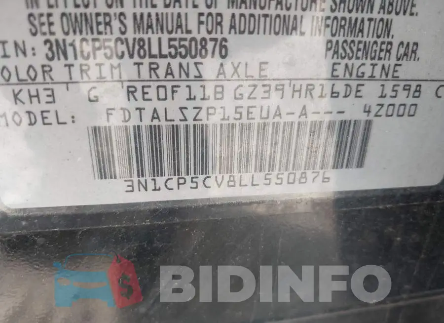 3N1CP5CV8LL550876 Photo# 9