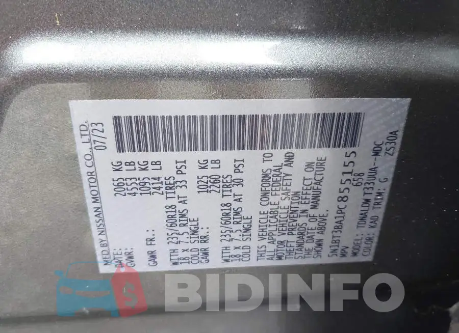 5N1BT3BA1PC855155 Photo# 9