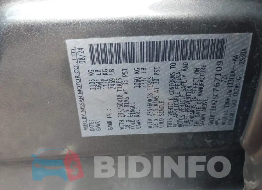 5N1BT3BA2SC767109 Photo# 9