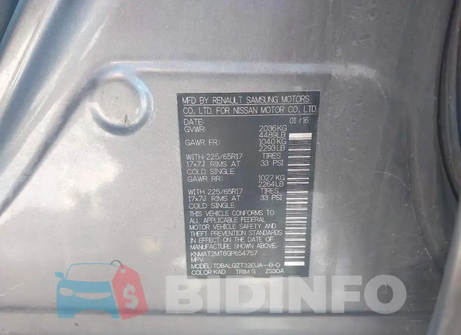 KNMAT2MT8GP654757 Photo# 9