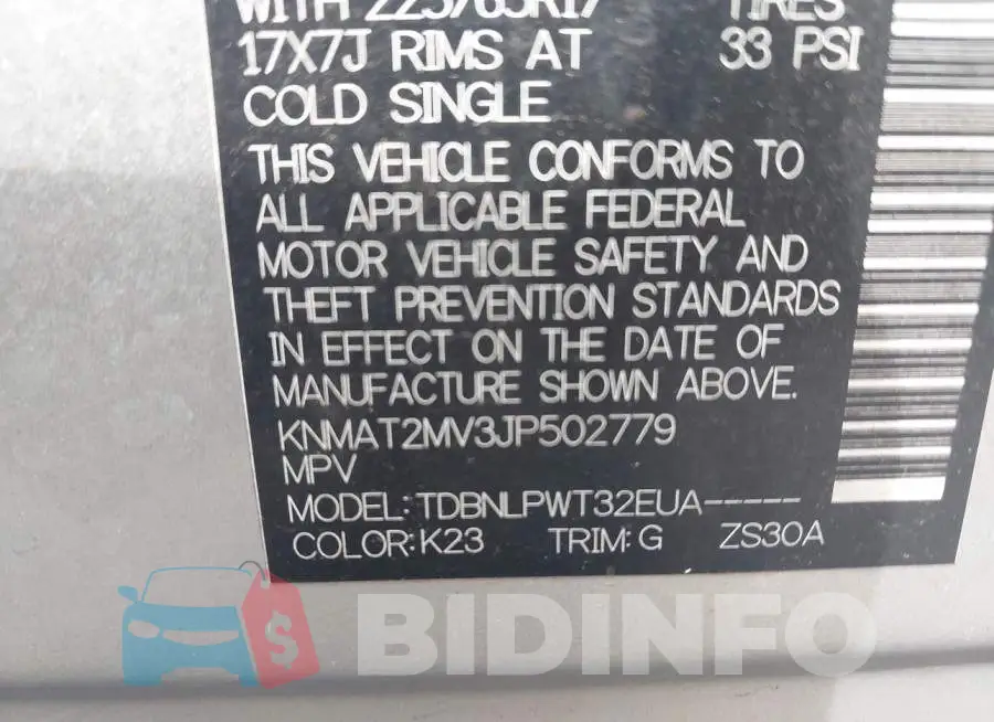 KNMAT2MV3JP502779 Photo# 9
