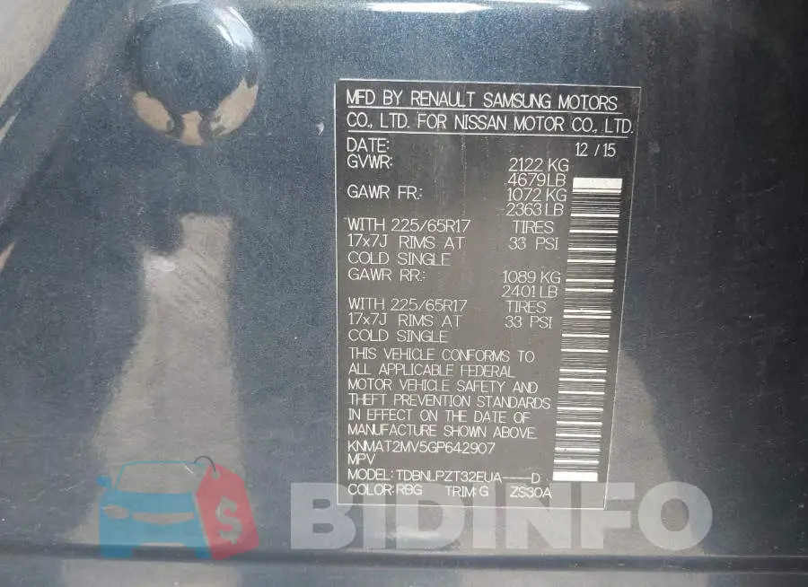 KNMAT2MV5GP642907 Photo# 9