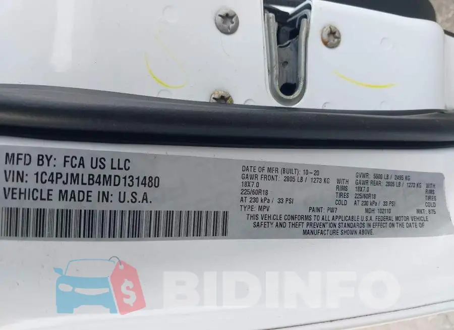 1C4PJMLB4MD131480 Photo# 9