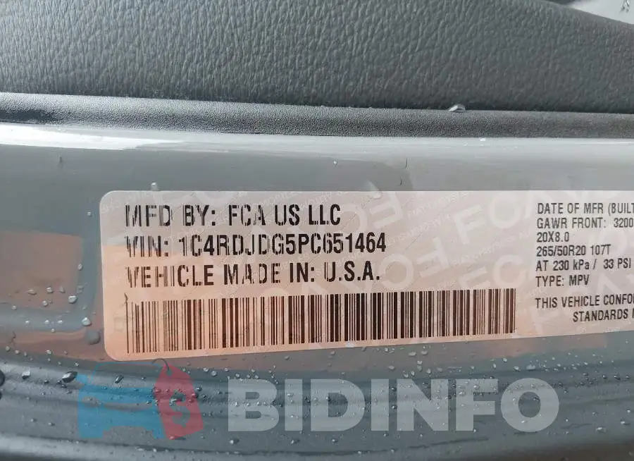 1C4RDJDG5PC651464 Photo# 9