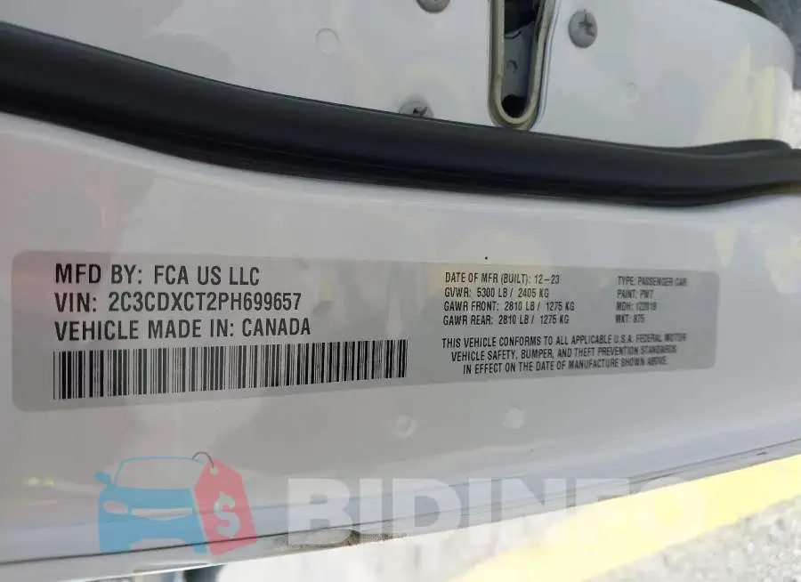2C3CDXCT2PH699657 Photo# 9