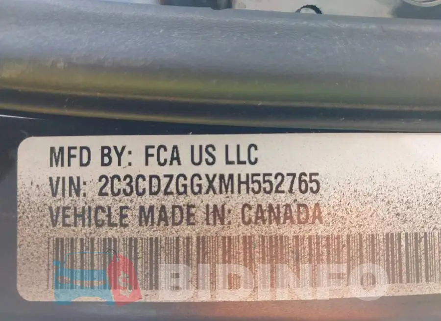 2C3CDZGGXMH552765 Photo# 9