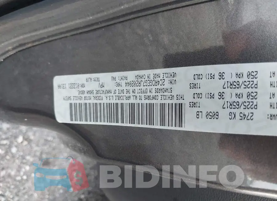 2C4RDGEG7JR202044 Photo# 9