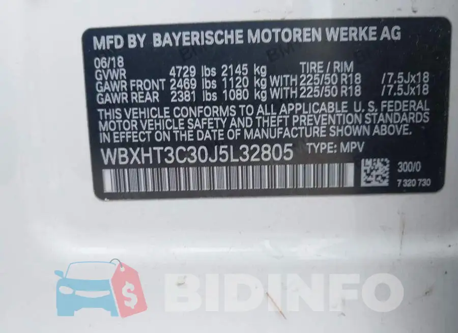 WBXHT3C30J5L32805 Photo# 9