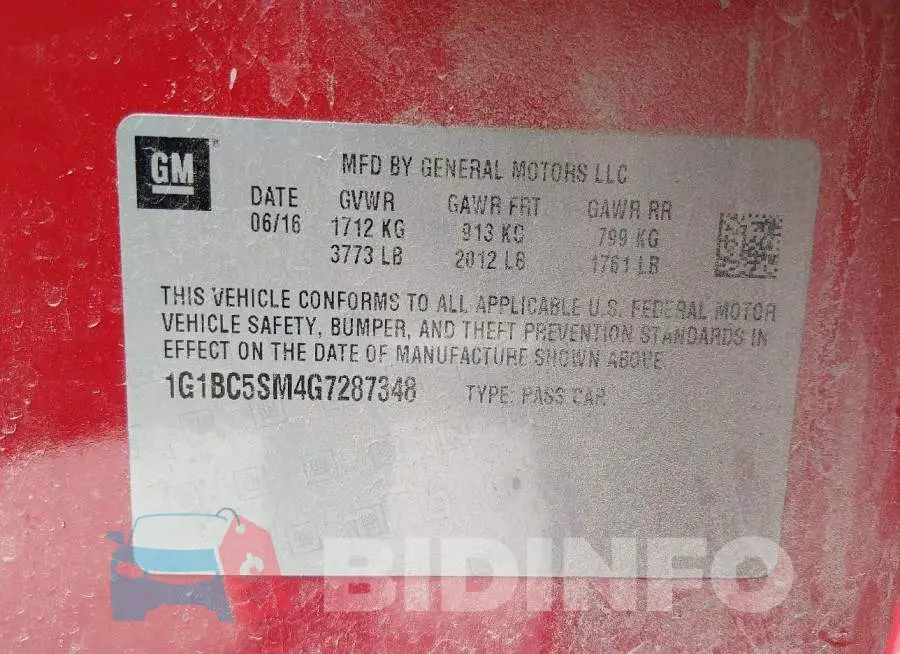 1G1BC5SM4G7287348 Photo# 9