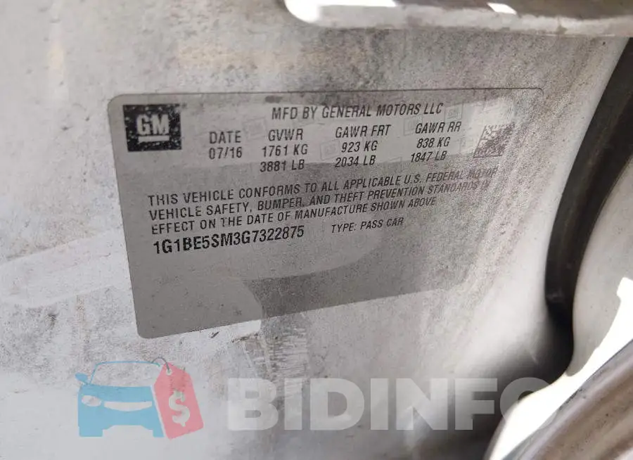 1G1BE5SM3G7322875 Photo# 9