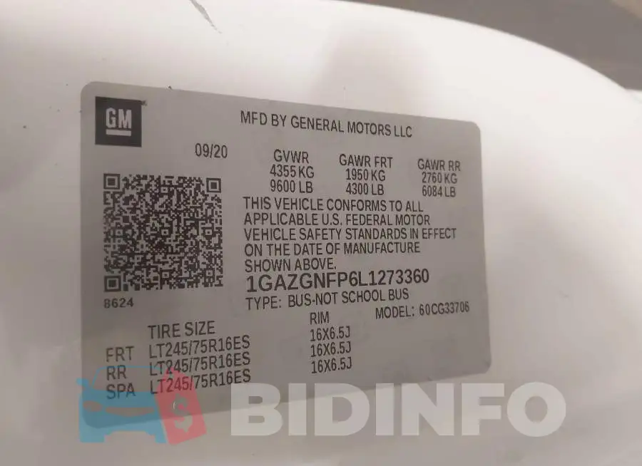 1GAZGNFP6L1273360 Photo# 9