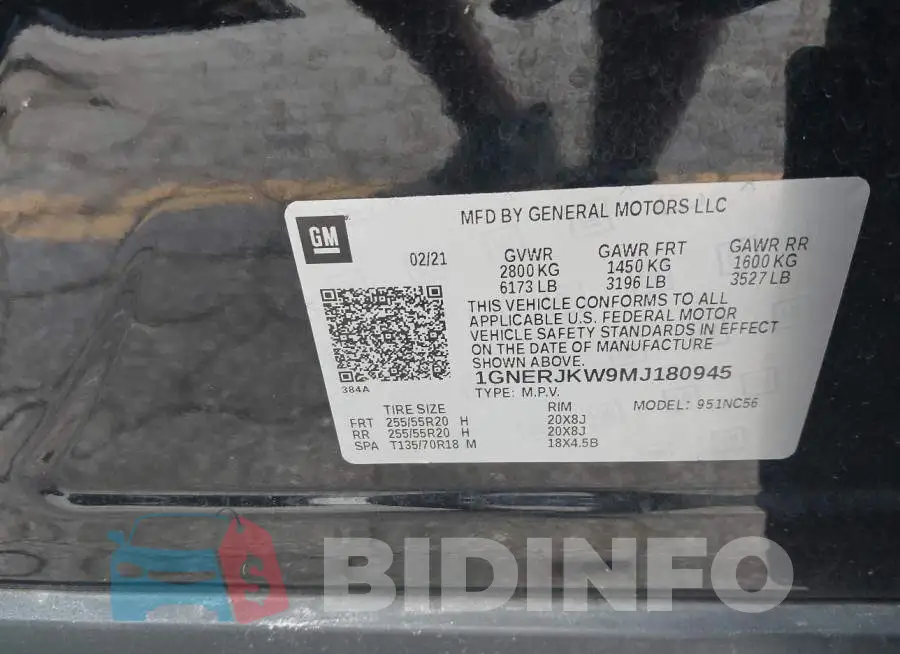 1GNERJKW9MJ180945 Photo# 9