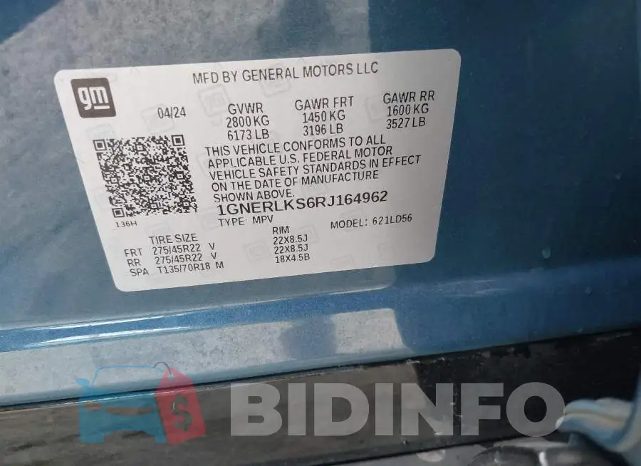 1GNERLKS6RJ164962 Photo# 9