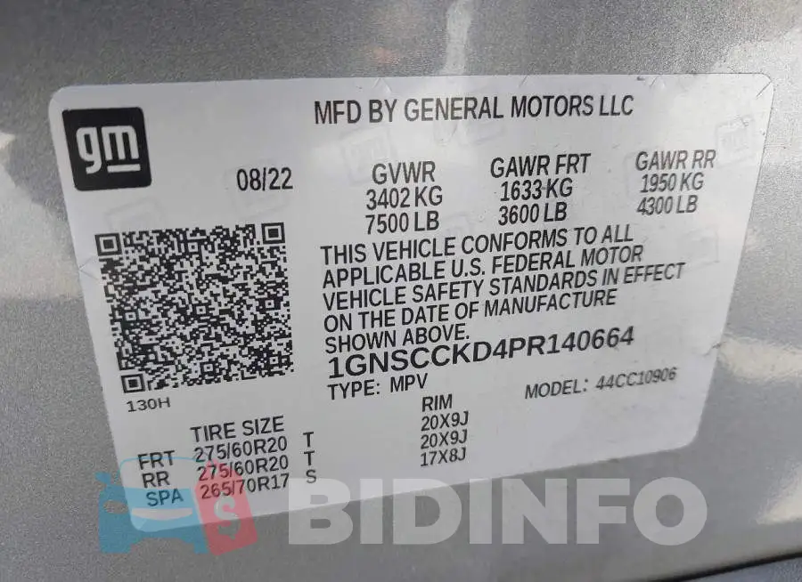 1GNSCCKD4PR140664 Photo# 9