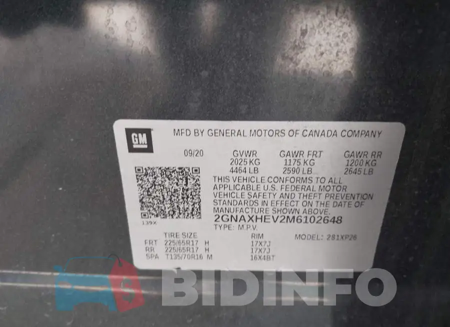 2GNAXHEV2M6102648 Photo# 9