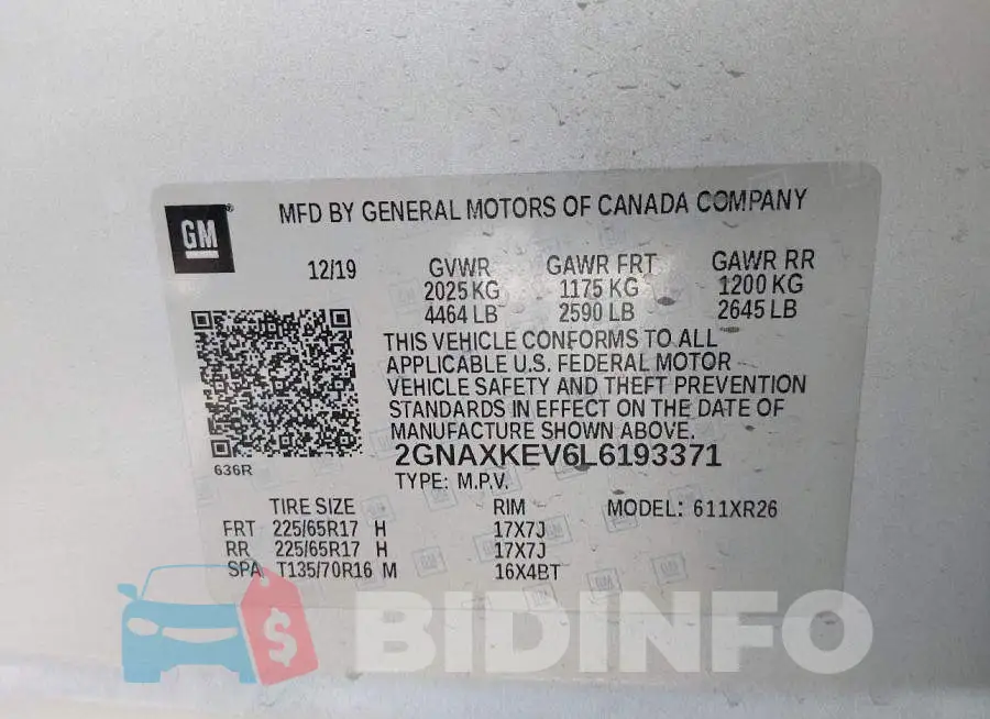 2GNAXKEV6L6193371 Photo# 9