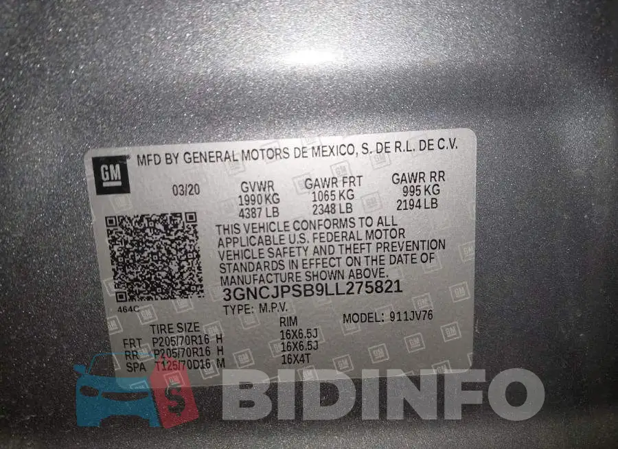3GNCJPSB9LL275821 Photo# 9