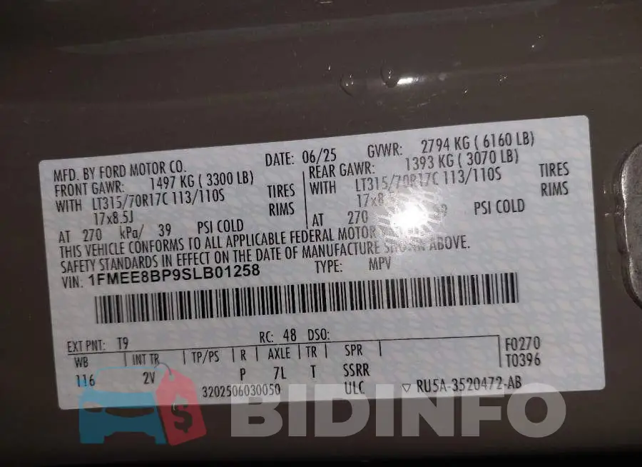 1FMEE8BP9SLB01258 Photo# 9
