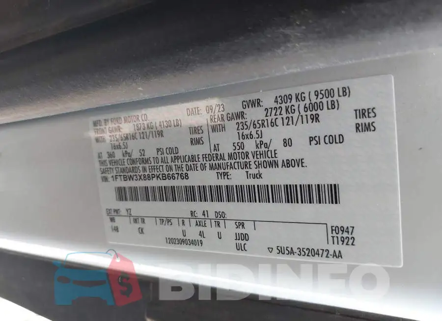 1FTBW3X88PKB66768 Photo# 9