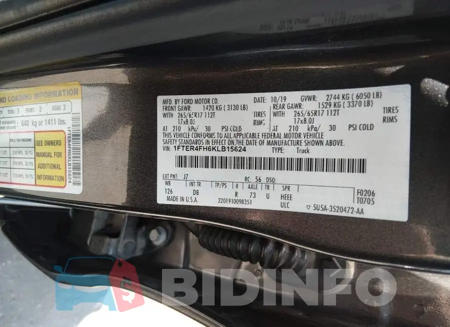 1FTER4FH6KLB15624 Photo# 9