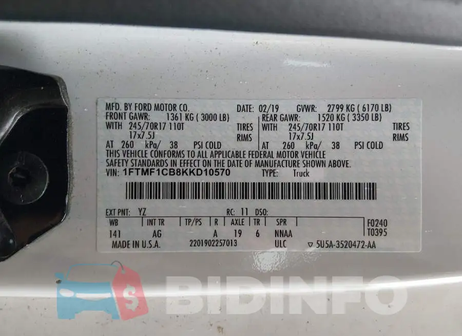 1FTMF1CB8KKD10570 Photo# 9