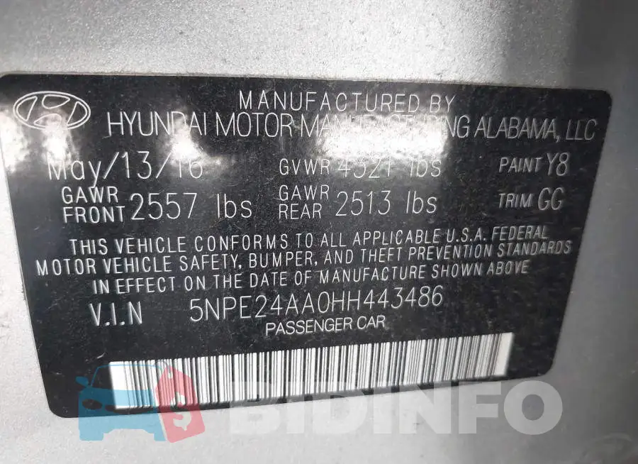 5NPE24AA0HH443486 Photo# 9