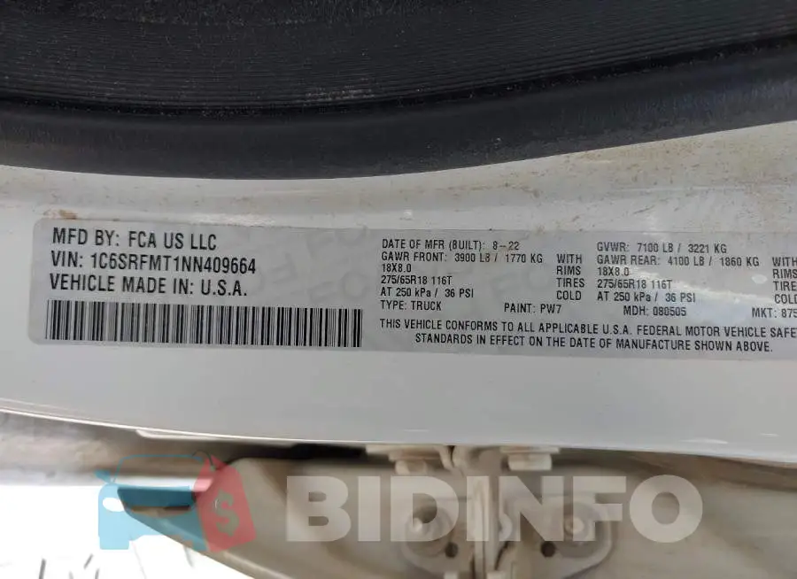 1C6SRFMT1NN409664 Photo# 9