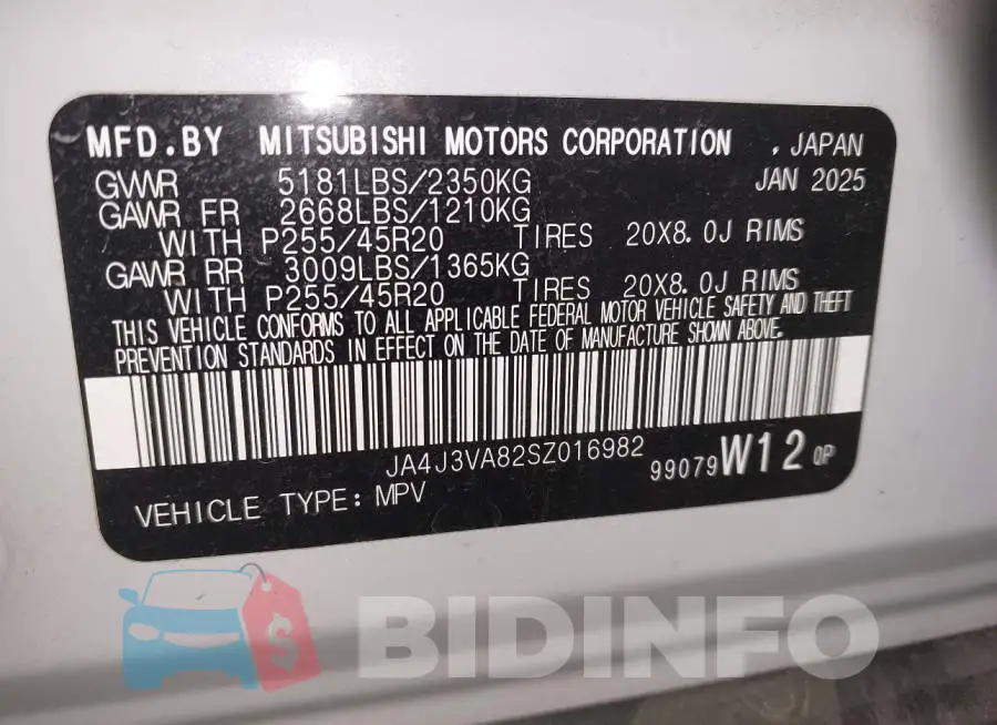JA4J3VA82SZ016982 Photo# 9