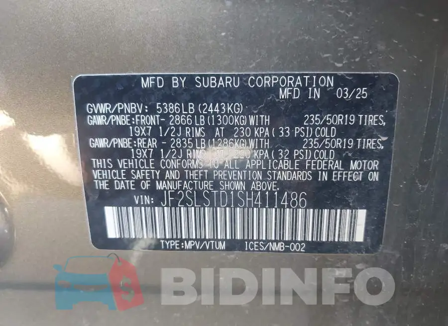JF2SLSTD1SH411486 Photo# 9
