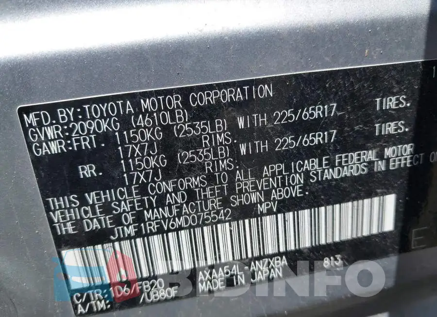 JTMF1RFV6MD075542 Photo# 9
