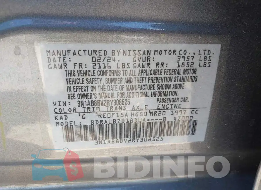 3N1AB8BV2RY308525 Photo# 9