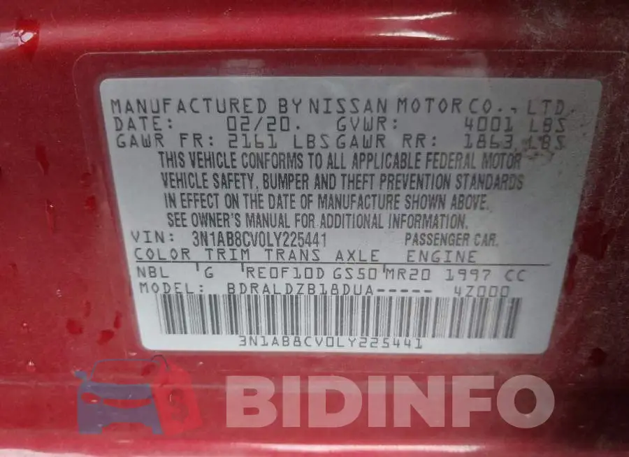 3N1AB8CV0LY225441 Photo# 9