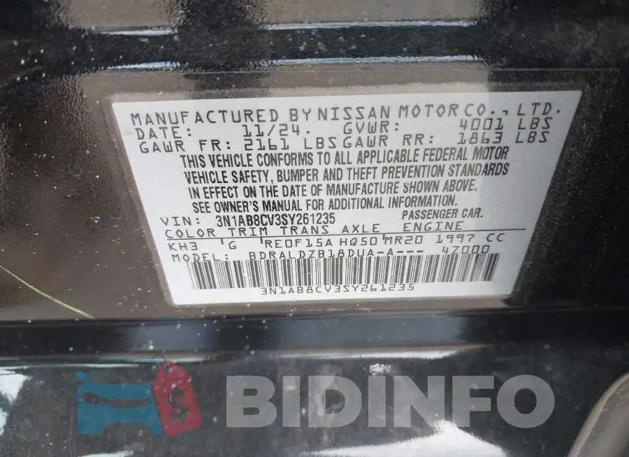 3N1AB8CV3SY261235 Photo# 9