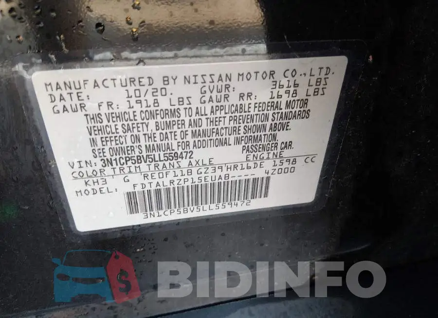 3N1CP5BV5LL559472 Photo# 9