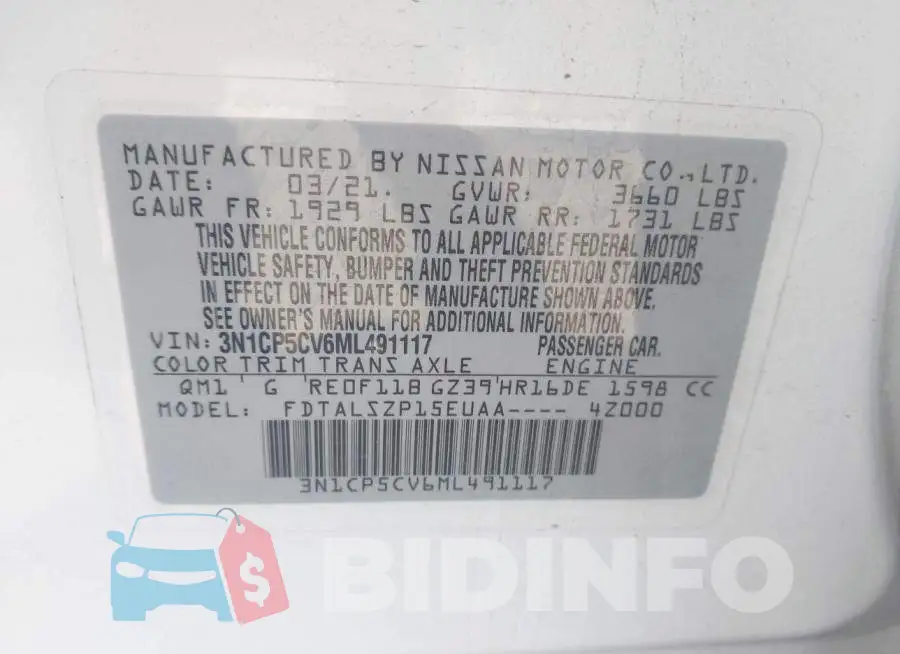 3N1CP5CV6ML491117 Photo# 9