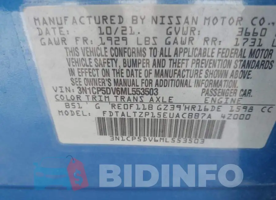 3N1CP5DV6ML553503 Photo# 9