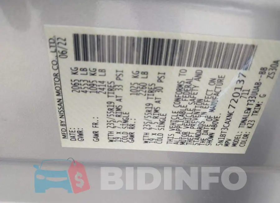 5N1BT3CAXNC720137 Photo# 9