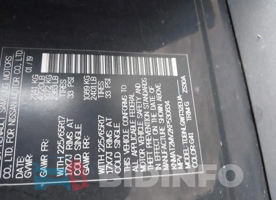 KNMAT2MV2KP530834 Photo# 9