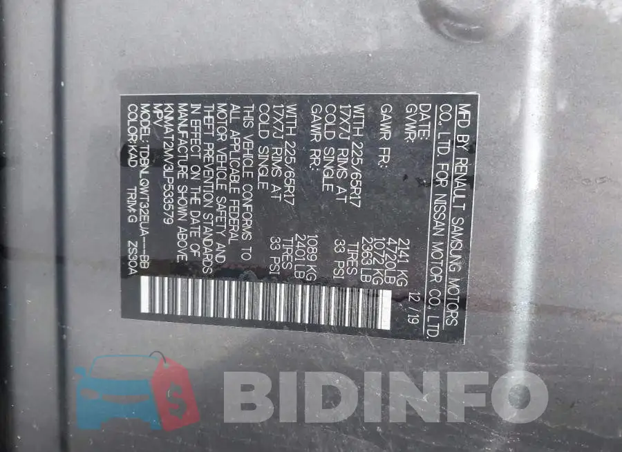 KNMAT2MV3LP533579 Photo# 9