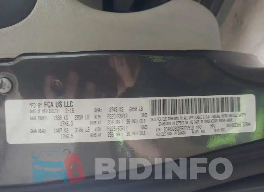 2C4RDGBGXGR277513 Photo# 9