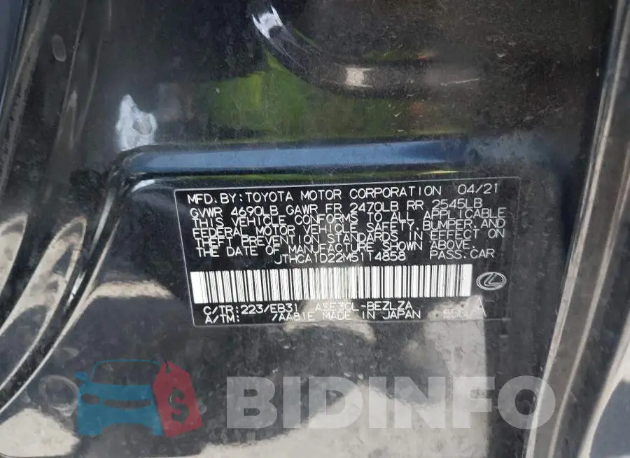 JTHCA1D22M5114858 Photo# 9